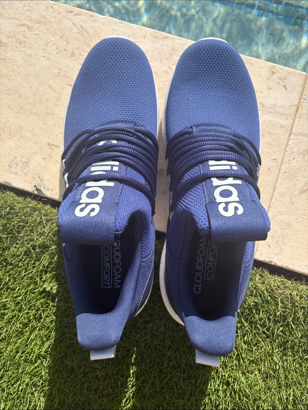 Adidas Navy Blue Cloudfoam Comfort Sneakers - Picture 2 of 7